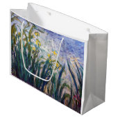 Claude Monet - Gelbe und Lila Irische Große Geschenktüte (Vorderseite Schrägansicht)