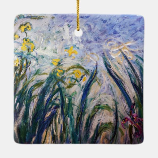 Claude Monet - Gelbe und Lila Irische Keramikornament (Rückseite)