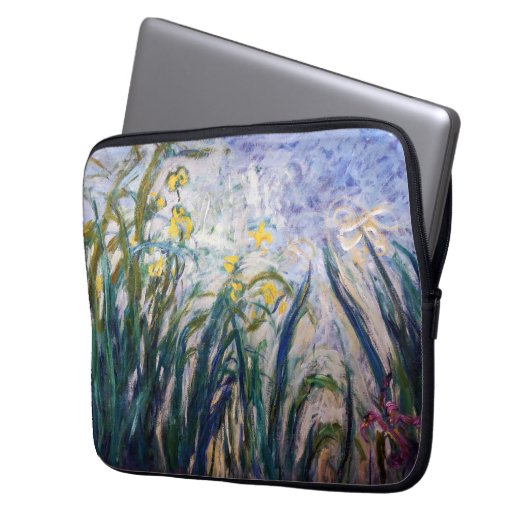 Claude Monet - Gelbe und Lila Irische Laptopschutzhülle (Vorderseite Links)