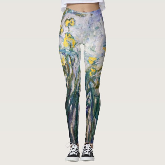 Claude Monet - Gelbe und Lila Irische Leggings (Vorderseite)