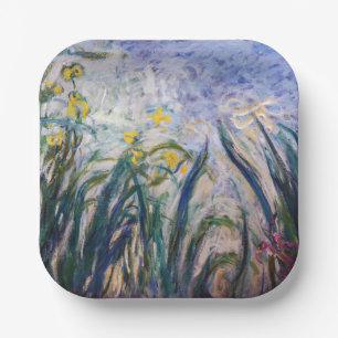 Claude Monet - Gelbe und Lila Irische Pappteller