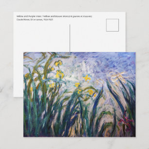 Claude Monet - Gelbe und Lila Irische Postkarte