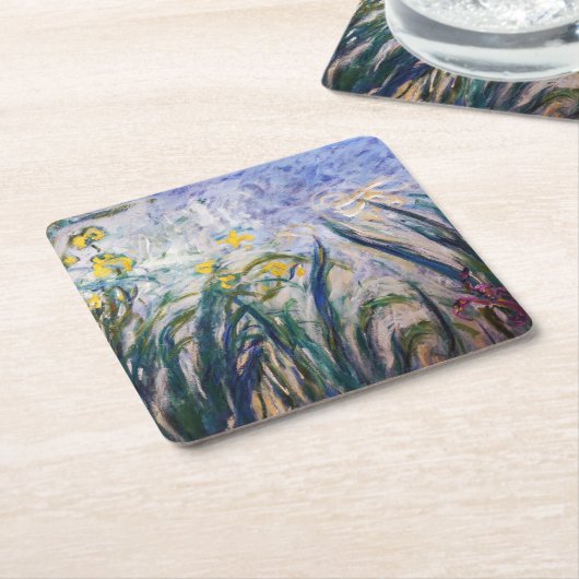 Claude Monet - Gelbe und Lila Irische Rechteckiger Pappuntersetzer (angewinkelt)