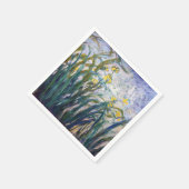 Claude Monet - Gelbe und Lila Irische Serviette (Ecke)