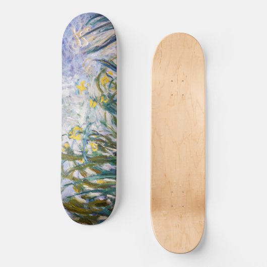 Claude Monet - Gelbe und Lila Irische Skateboard (Vorderseite)