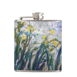Claude Monet - Gelbe und violette Schwertlilien Flachmann