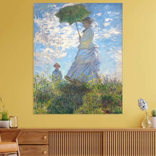 Claude Monet Gemälde von Lady mit Parasol Leinwanddruck (Insitu (Wohnzimmer))