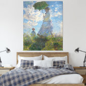 Claude Monet Gemälde von Lady mit Parasol Leinwanddruck (Insitu (Schlafzimmer))