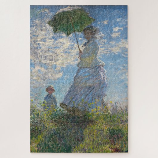 Claude Monet Gemälde von Lady mit Parasol Puzzle (Vertikal)