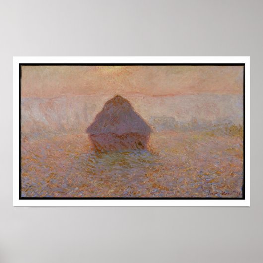 Claude Monet | Grainstack, Sonne im Nebel Poster (Vorne)