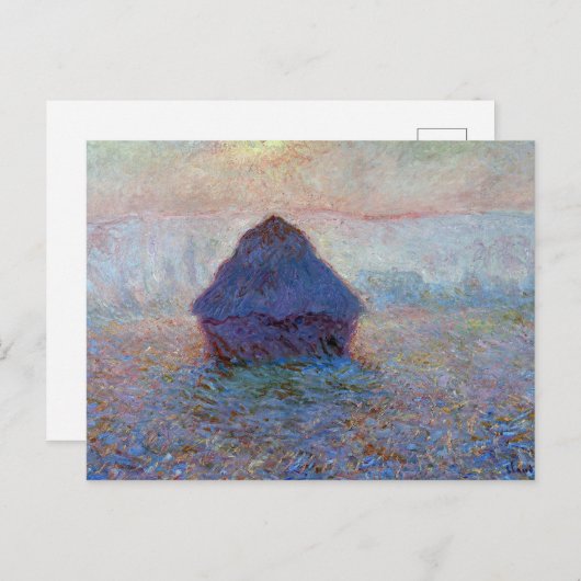 Claude Monet Grainstack, Sun in the Mist Postkarte (Vorne/Hinten)