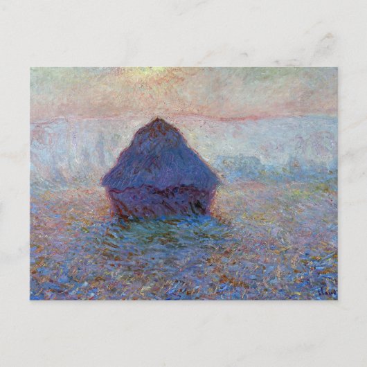 Claude Monet Grainstack, Sun in the Mist Postkarte (Vorderseite)