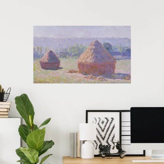 Claude Monet | Grainstacks am Ende des Sommers Poster (Heimbüro)