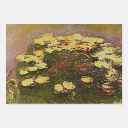 Claude Monet Green & Yellow Water Lilies Geschenkpapier Set (Vorderseite 3)