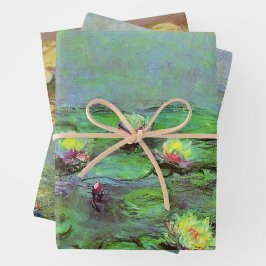 Claude Monet Green & Yellow Water Lilies Geschenkpapier Set (Beispiel)