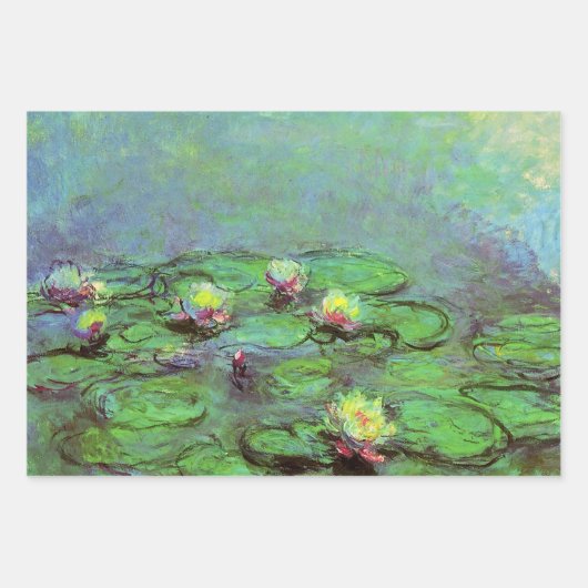 Claude Monet Green & Yellow Water Lilies Geschenkpapier Set (Vorderseite)