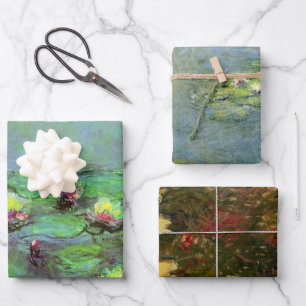 Claude Monet Green & Yellow Water Lilies Geschenkpapier Set