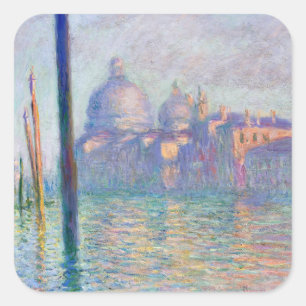 Claude Monet - Großer Kanal, Venedig Quadratischer Aufkleber