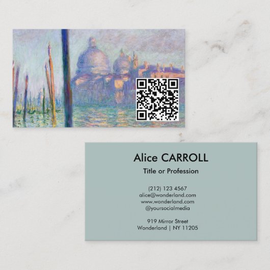 Claude Monet - Großkanal, Venedig - QR-Code Visitenkarte (Vorne/Hinten)