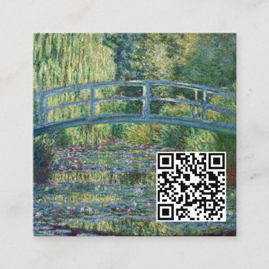 Claude Monet - Grüne Harmonie - QR-Code Quadratische Visitenkarte (Vorderseite)