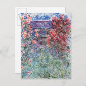 Claude Monet | Haus in Giverny unter den Rose Postkarte (Vorne/Hinten)