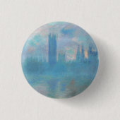 Claude Monet. Häuser des Parlaments London. Blau Button (Vorderseite)