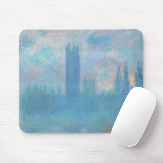 Claude Monet. Häuser des Parlaments London. Blau Mousepad (Mit Mouse)