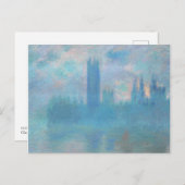Claude Monet. Häuser des Parlaments London. Blau Postkarte (Vorne/Hinten)