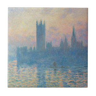 Claude Monet Häuser des Parlaments Sonnenuntergang Fliese