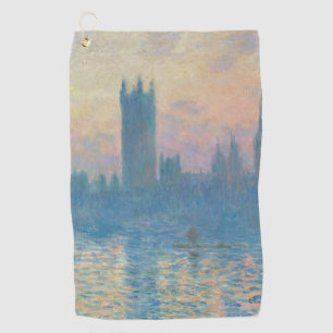 Claude Monet Häuser des Parlaments Sonnenuntergang Golfhandtuch