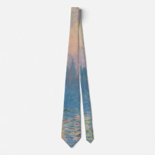 Claude Monet Häuser des Parlaments Sonnenuntergang Krawatte