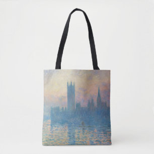 Claude Monet Häuser des Parlaments Sonnenuntergang Tasche