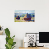 Claude Monet Haystack, Ende des Sommers Poster (Heimbüro)