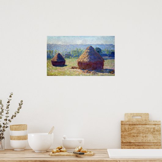 Claude Monet Haystack, Ende des Sommers Poster (Küche)