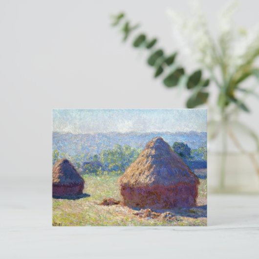 Claude Monet Haystack, Ende des Sommers Postkarte (Stehend Vorderseite)