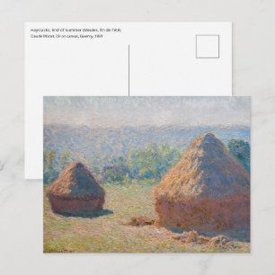 Claude Monet - Heuschober, Ende des Sommers Postkarte