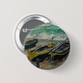 Claude Monet-Himmel bewölkt Boots-Schiffs-Seeozean Button (Vorne & Hinten)