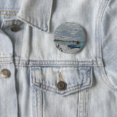 Claude Monet-Himmel bewölkt Boots-Schiffs-Seeozean Button (Beispiel)