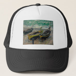 Claude Monet-Himmel bewölkt Boots-Schiffs-Seeozean Truckerkappe