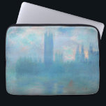 Claude Monet Houses of Parliament London. Blau Laptopschutzhülle<br><div class="desc">Claude Monet "Houses of Parliament,  London" Laptop-Ärmel. Blaue Landschaft Impressionismus Kunst.</div>