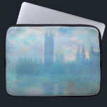 Claude Monet Houses of Parliament London. Blau Laptopschutzhülle<br><div class="desc">Claude Monet "Houses of Parliament,  London" Laptop-Ärmel. Blaue Landschaft Impressionismus Kunst.</div>