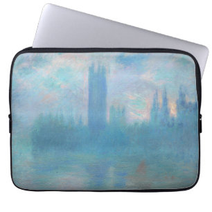 Claude Monet Houses of Parliament London. Blau Laptopschutzhülle