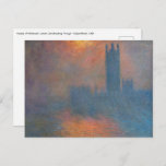 Claude Monet - Houses of Parliament London Postkarte<br><div class="desc">Parlamentshäuser,  London,  Sun Breaking Through / Londres,  le Parlement,  Trouée de soleil dans le brouillard von Claude Monet im Jahr 1904</div>