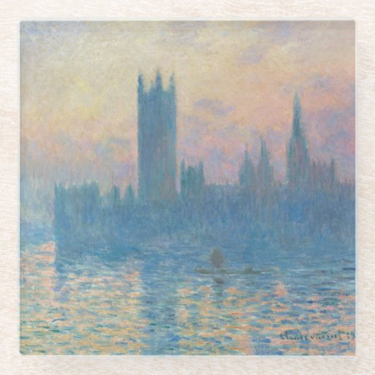 Claude Monet Houses of Parliament Sunset Glasuntersetzer (Vorderseite)