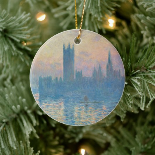 Claude Monet Houses of Parliament Sunset Keramik Ornament (Baum)