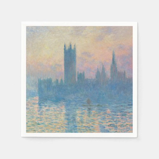 Claude Monet Houses of Parliament Sunset Serviette (Vorderseite)