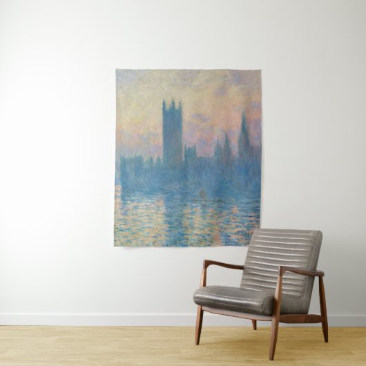 Claude Monet Houses of Parliament Sunset Wandteppich (Beispiel)
