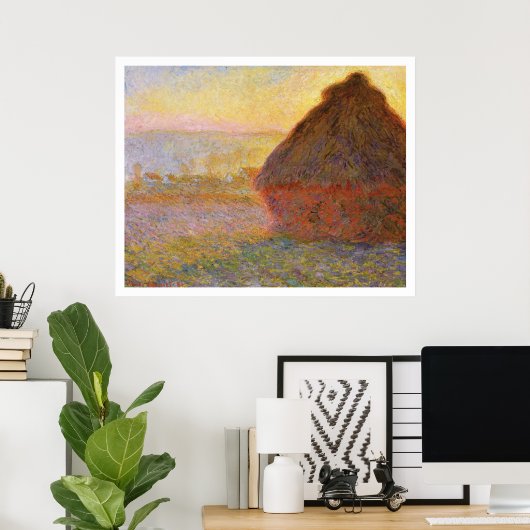 Claude Monet - Hystacks (bei Sonnenuntergang) Poster (Heimbüro)