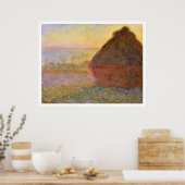 Claude Monet - Hystacks (bei Sonnenuntergang) Poster (Küche)