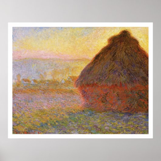Claude Monet - Hystacks (bei Sonnenuntergang) Poster (Vorne)